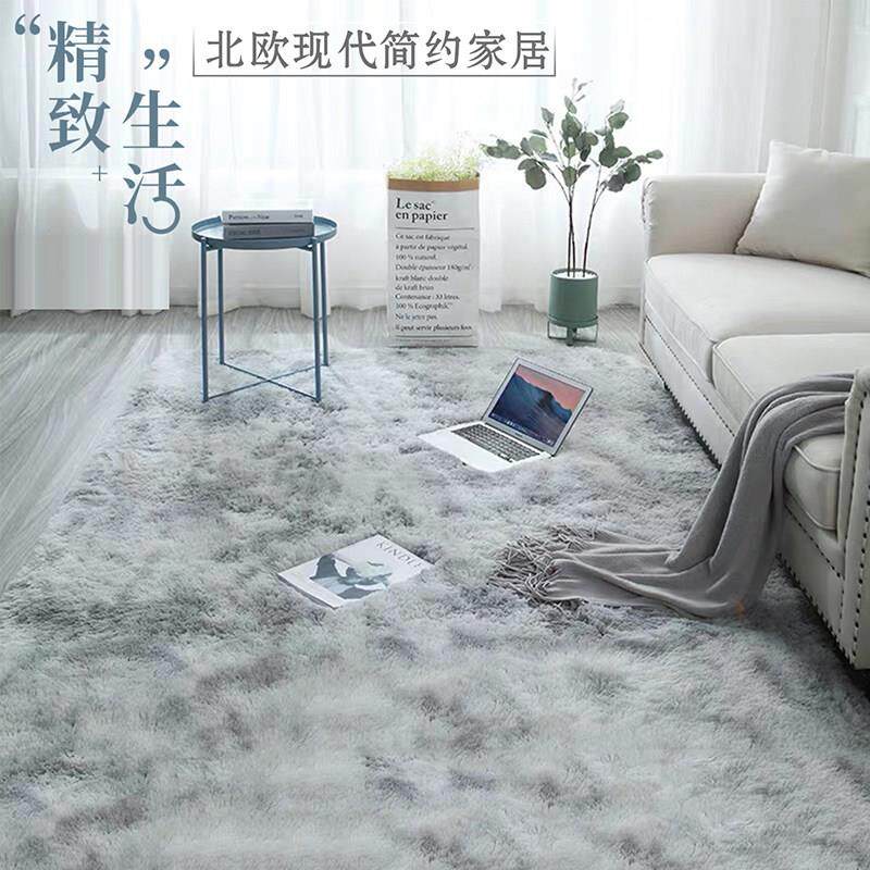 北欧现代简约长毛地毯家用满铺毛绒垫多尼尔客厅茶几卧室用床边毯