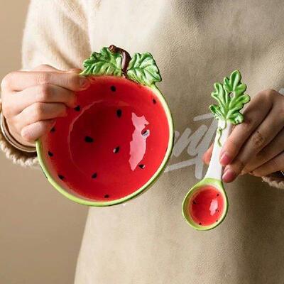 Ceramic Fruit Salad Bowl Cartoon Vegetable Tableware Eating