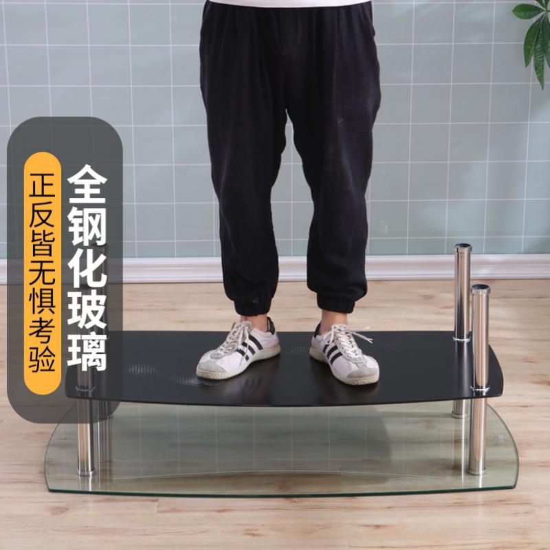客厅钢化玻璃茶几简约现代小户型家用长方形不锈钢小尺寸茶桌简易