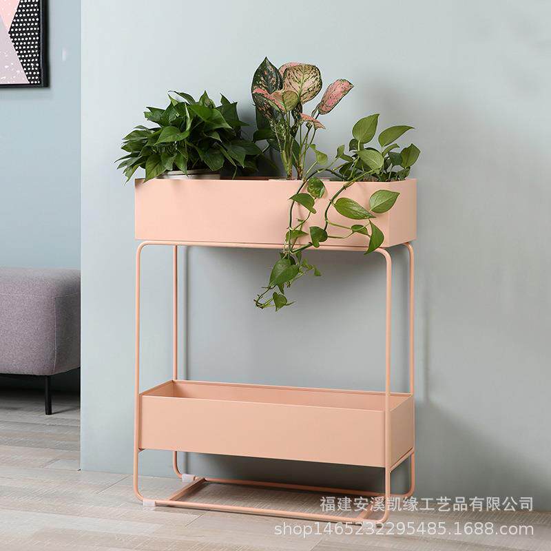 北欧铁艺置物花架家用小户型阳台多层置物花架现代简约绿植花架