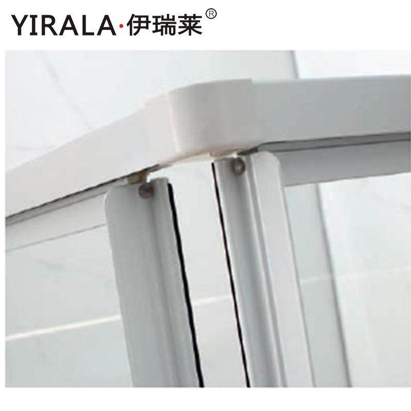 伊莱酒店家用不锈钢淋房浴断方839型对角移门钢化玻璃隔瑞淋浴间