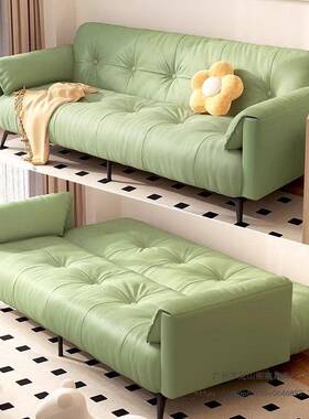 可床折叠叠沙发发客厅小户型多功折能两用简约出租屋OIN奶沙油云