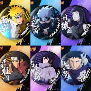 火影忍者双闪大徽章宇智波佐助鼬斑鸣人千手柱间吧唧谷子