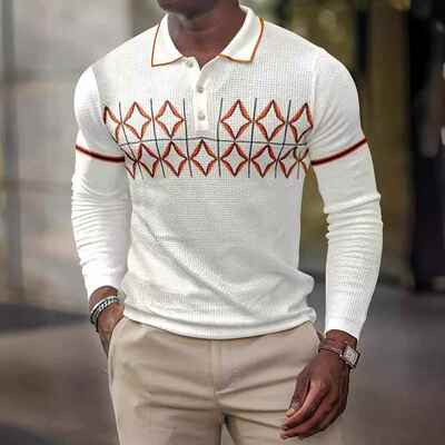 Vintage Patchwork Men's Polo Shirt - Zebra Stripes Plaids