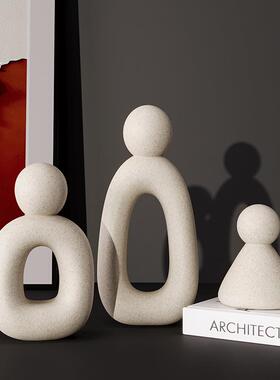 现简SHBA1703乔约树脂抽象一家代三口摆件办室公客厅电视柜玄关装