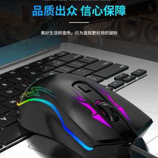 有线机械电竞鼠标FV509炫酷RGB跑马灯效游戏电脑鼠标批发机械滑鼠