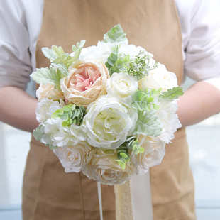 饰假花 永恒天使945 家居装 婚庆新娘手捧花束 森系清新捧花 韩式