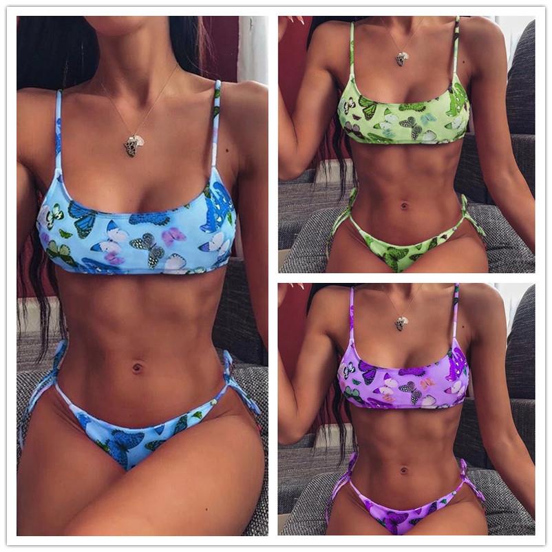 womens butterfly pattern swimsuit swimsuit bikini Sexy