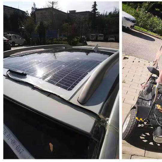 柔性太阳能发电板车顶太阳能板电瓶充电露营自驾车用便携式可弯曲