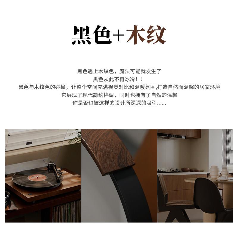 意式极简三头云朵客厅吸顶灯中古胡桃木纹覆古全光谱护眼客厅主灯