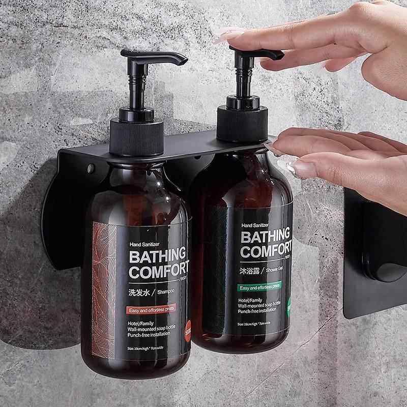 酒店免打孔皂液器浴室洗发水沐浴露分装瓶卫生间壁挂式洗手液盒子