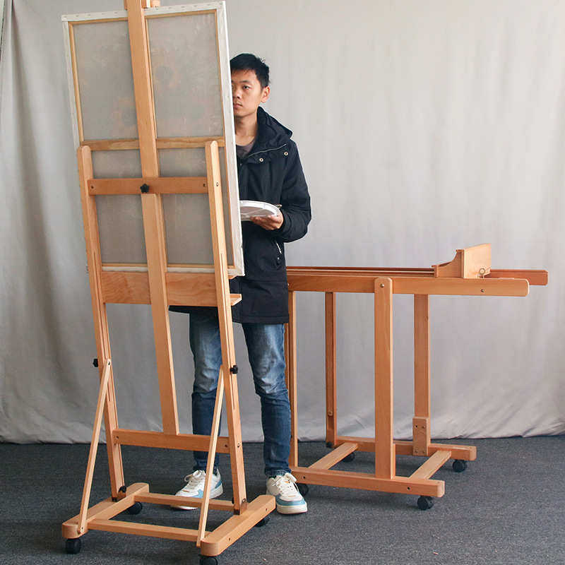 带画架伸缩榉专用可画板生板调节木制梯形kt美术展架前倾落地画架,文具电教/文化用品/商务用品,画板/画架/速写板,淘宝优惠券,粉丝福利购,淘宝优惠卷