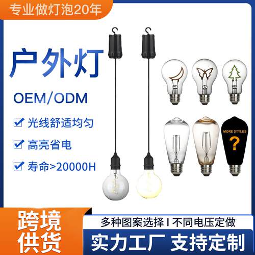 厂家新品LED复古爱迪生户外灯泡低压5v露营钨丝灯泡夜市地推灯