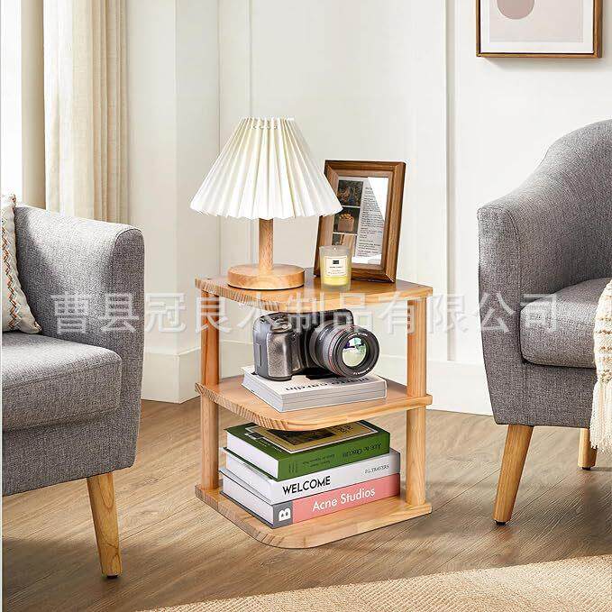 木质桌面支架台面三层收纳厨房收纳办公室转角收纳转角三层收纳架