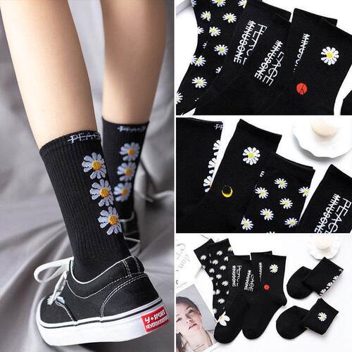 Women's socks Korea funny socks long socks black cool so