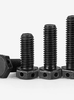8.8级外六角头部带孔螺栓M16m20m24x2钻十字交叉孔防松止退螺丝杆