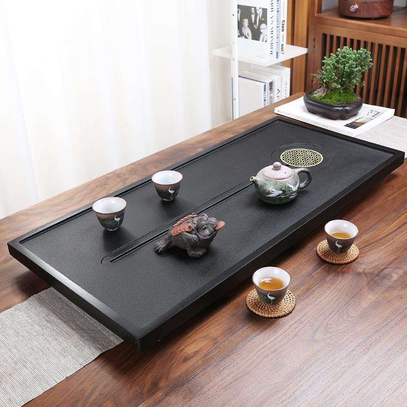 厂家整乌金石茶盘家块用简约客干泡WAQ2-96厅水石头茶台石茶海排