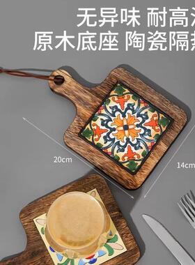 Retro heat-insulating mat, hot pot and casserole anti-scald