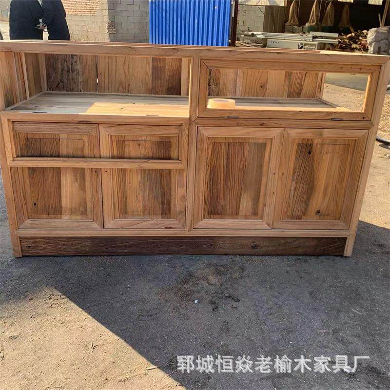 木质玄关玻璃柜商场饰品展示柜带灯玄关收纳柜简约双开储物柜