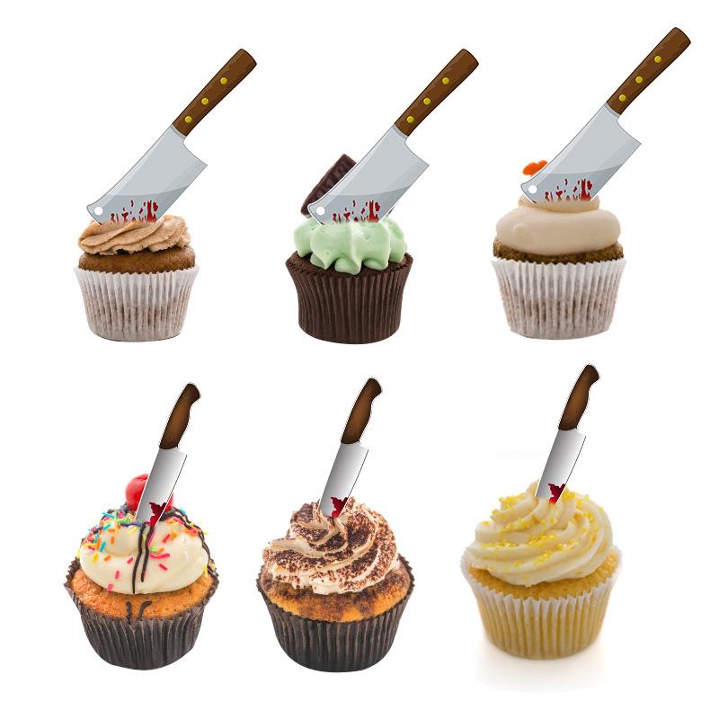 万圣节插签派对用品恐怖装饰摆件生日蛋糕烘焙插件套装