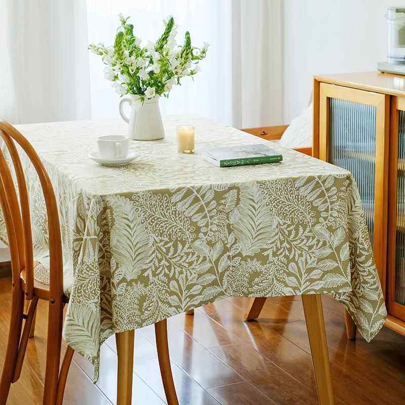 正品美式小清新油防水防i桌布植物花卉ns覆古布艺餐桌茶几布高桌