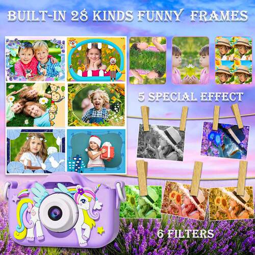 Kids Mini Camera Cartoon Unicorn Toys for Girls Boys Birthda