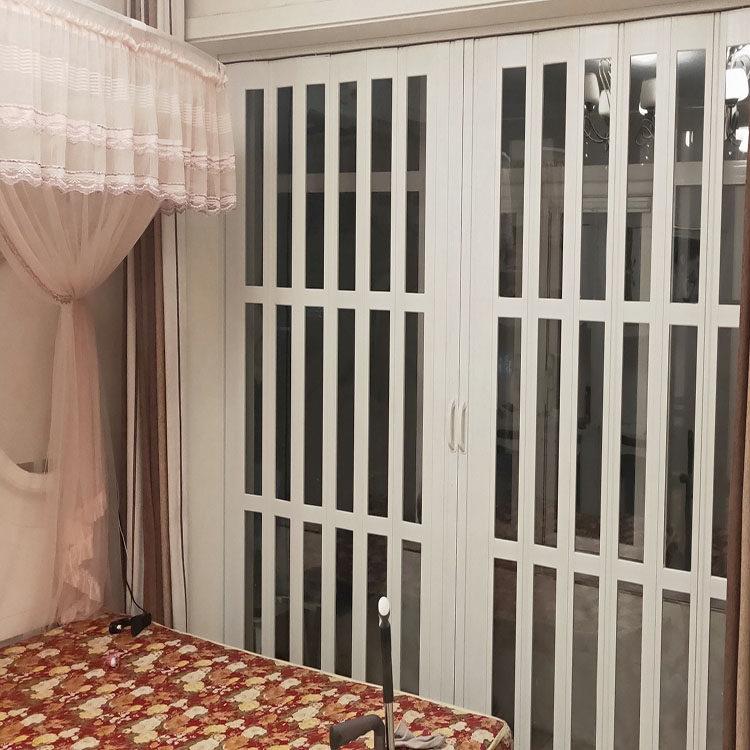 推拉门厨房隔断简易隐形门PVC折叠伸缩门家用卫生间商铺店面防火