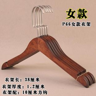 包邮 店防滑木衣架男女店复古木质衣服挂家用服植绒衣撑酒 实装 正品