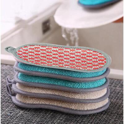 Dual-sided cleaning sponge for dishes, kitchen cloth that do