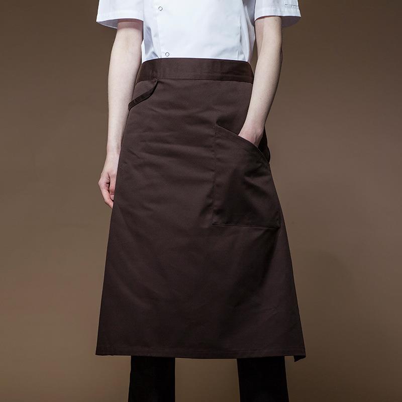 xyt多米来厨师半身围裙厨师半截围腰男士酒店餐厅厨房工作服LOGO
