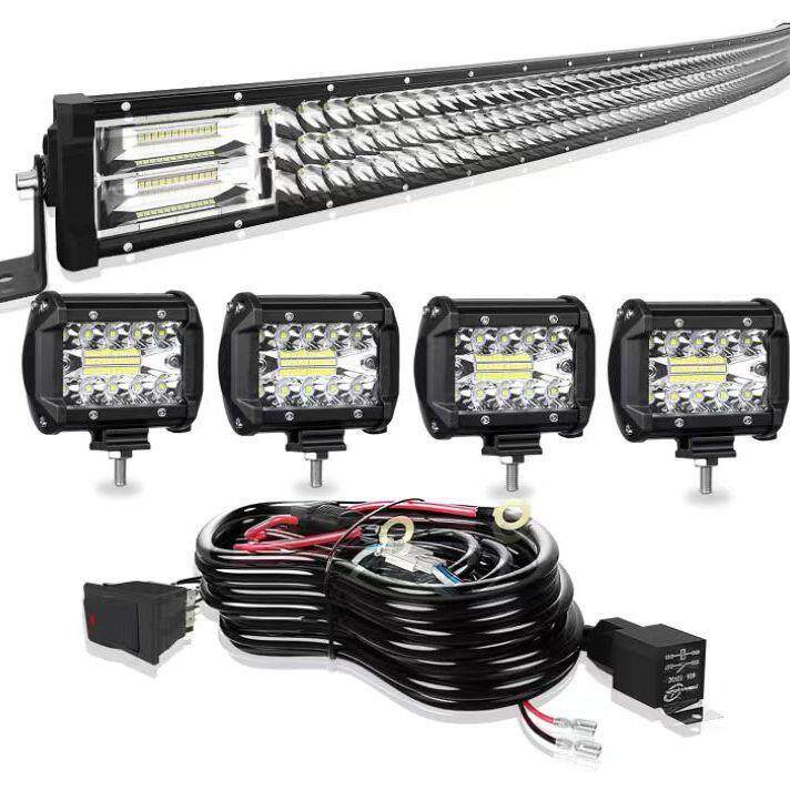 JeeWrangJK越野车顶条灯前保险杠中网防水超聚光LED12V-24伏射灯