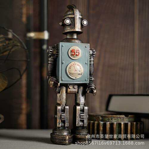 美式跨境复古工艺朋克风机器人创意摄影道具橱窗客厅玄关书柜装饰