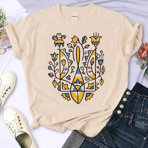 ukraine t-shirts women Y2K comic anime Tee female designer 2