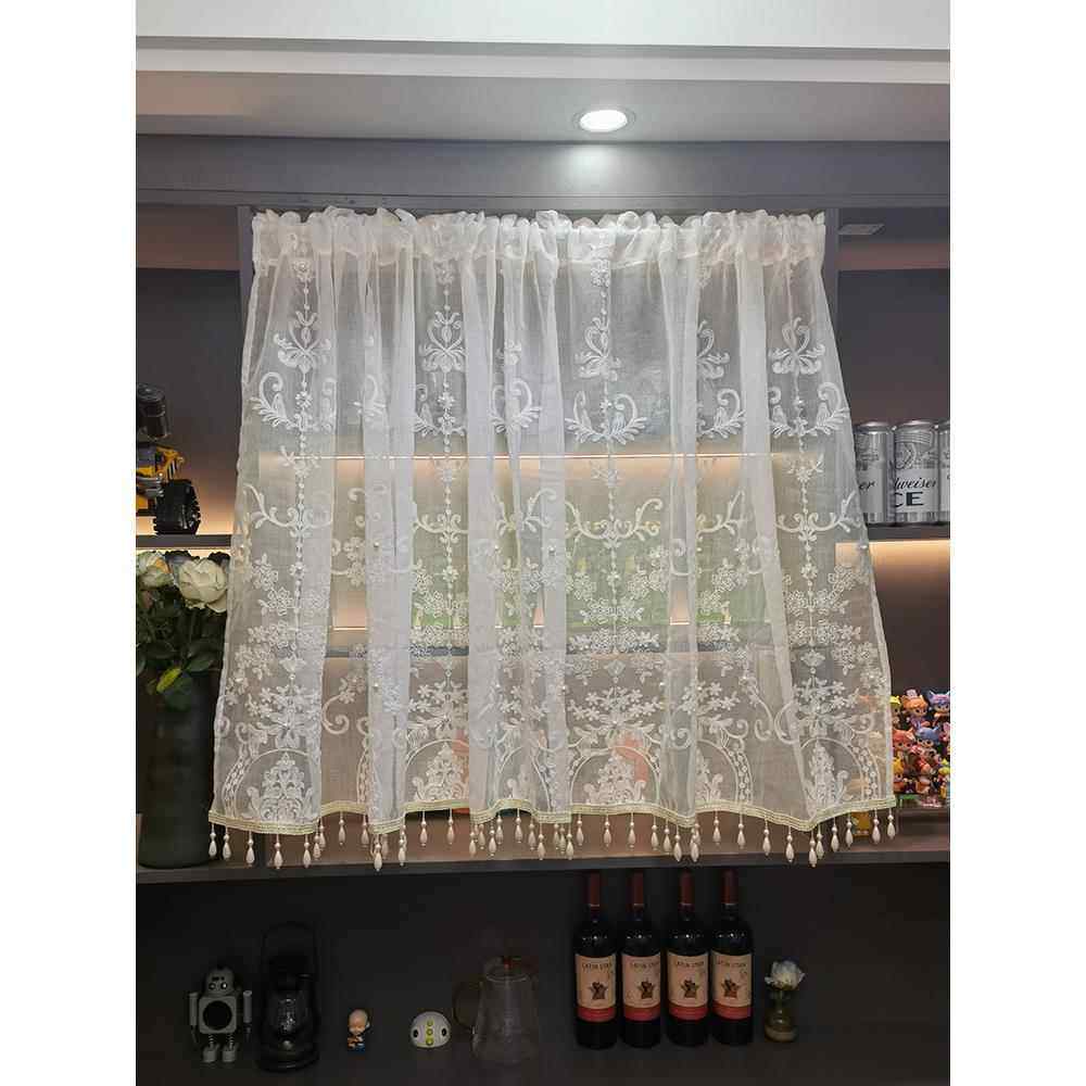 轻奢珍珠宫廷纱半帘遮挡帘防尘帘书柜帘橱柜遮挡帘酒柜纱帘鞋柜衣,居家布艺,柜类遮挡帘,淘宝优惠券,粉丝福利购,淘宝优惠卷