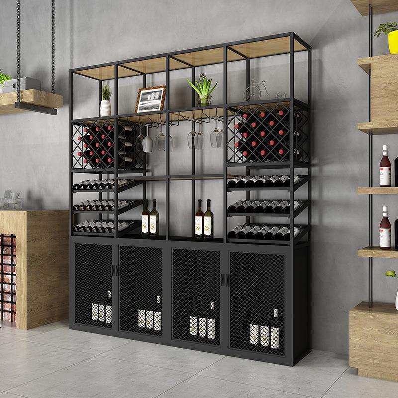吧台酒吧酒架置物架落地客厅酒柜展示架铁艺红酒架酒瓶架吊架隔断