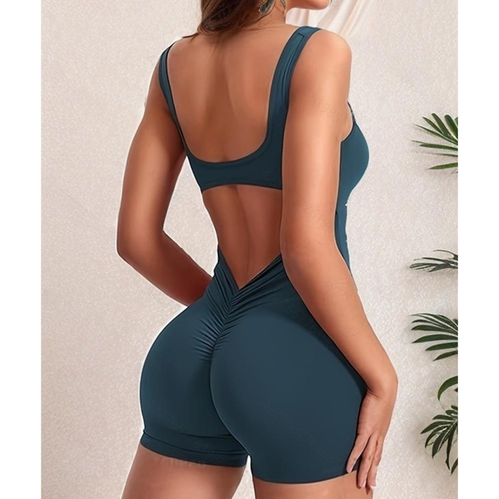 chest hollowed-out women lines yoga body suit for