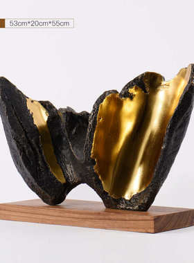 现代新中式抽象雕塑售楼处样板间酒店艺术玄关装饰品前台装置摆件