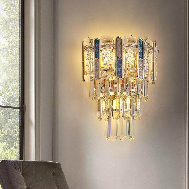 后现代简约水晶壁灯北欧轻奢客厅背景墙楼梯过道灯走廊卧室床头灯