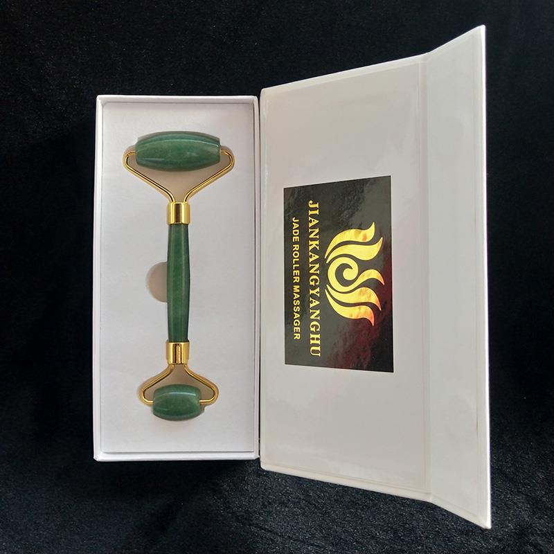 新款天然陵玉石部滚轮脸部按摩器套装面美颈部静音玉推瘦脸容东按