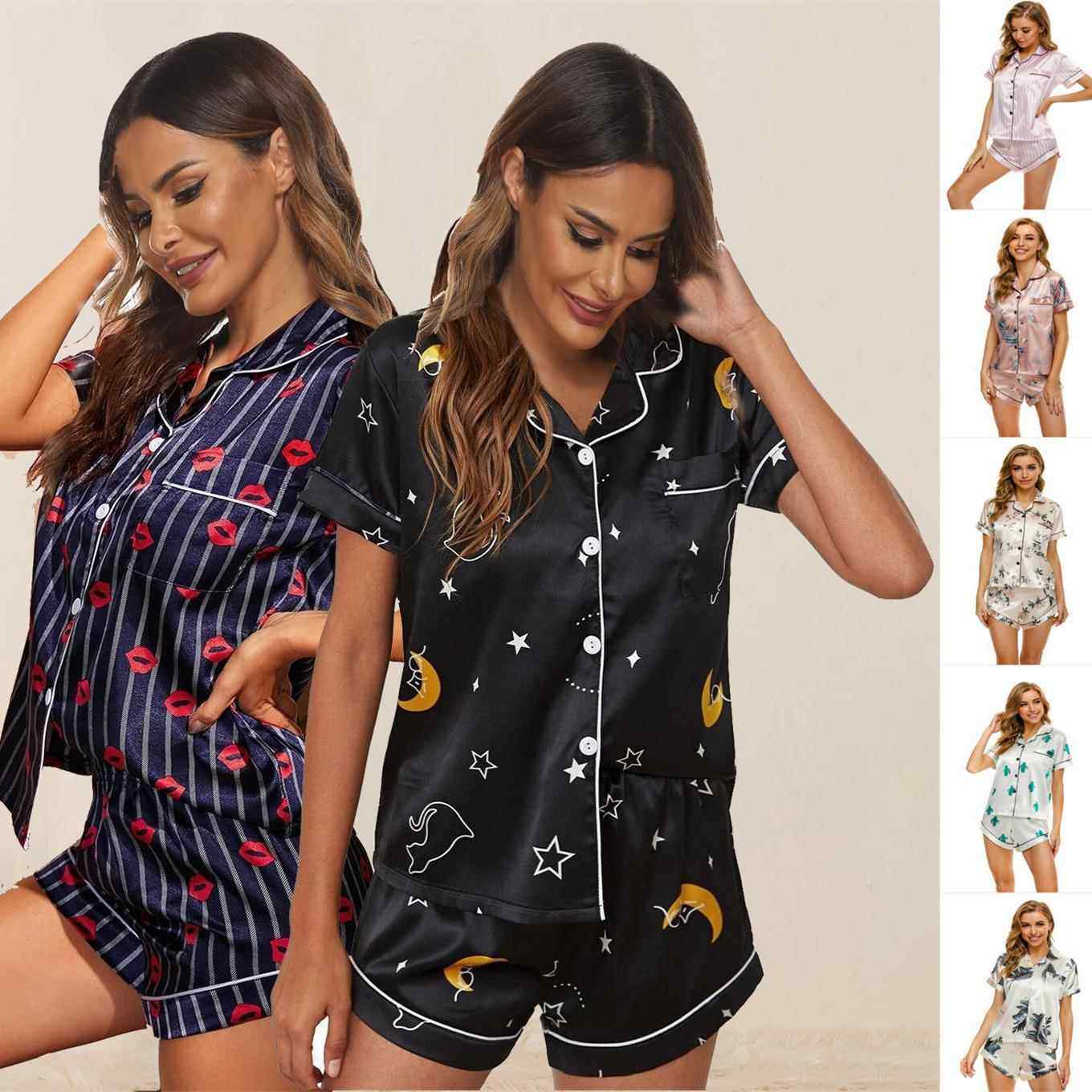 sleeves elastic suits pajamas suits wear shorts fabric home