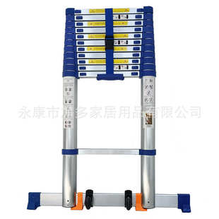 直梯伸缩梯工程梯铝合金伸缩梯家用梯折叠便携升降竹节 加厚款
