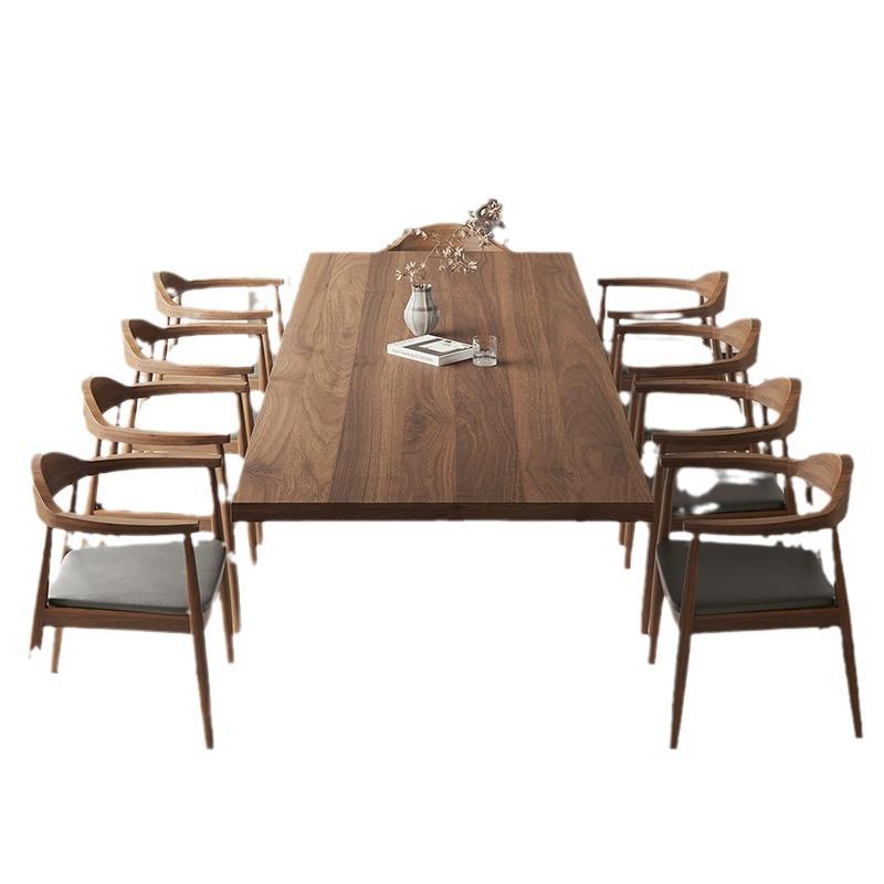 简约现代北欧工业风实木桌子办公桌会议桌餐桌工作台组合长条椅