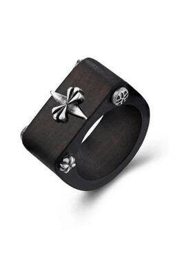 黑色做旧戒指男女复古小众高级感指环新款简约饰品