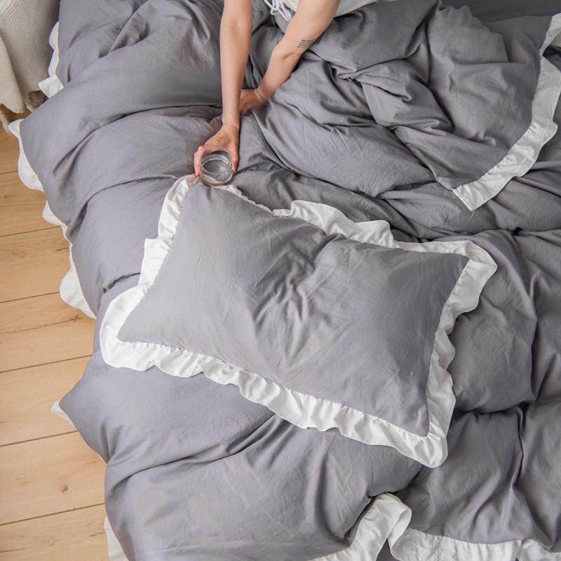 儿童枕头套韩版枕套一对装单人一只装枕皮色学生风宿舍枕芯套