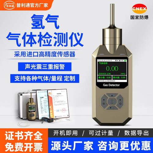 泵吸式氢气检测仪H2气体浓度报警器便携手持式有毒有害探测泄漏