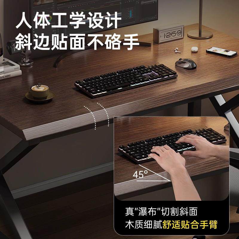 电脑桌台式家用电竞桌跨床桌办公室用桌面收纳桌电脑桌电竞椅一套