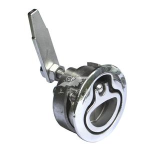 316不锈钢圆型平面锁TIN盖井锁手房车车用地板锁镜面暗拉拉环防水