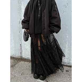 Lace hollow mesh outer skirt 女式蕾丝镂空网纱外搭半身裙