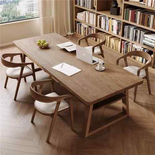 美式客厅大长书桌书房书法桌学习写字长条桌家用实木办公桌工作台