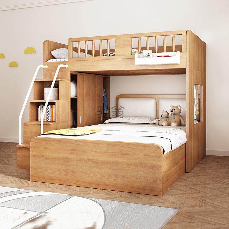 gq卧室上下床一体儿童子母床家用型两层高低床小户型高箱省二层